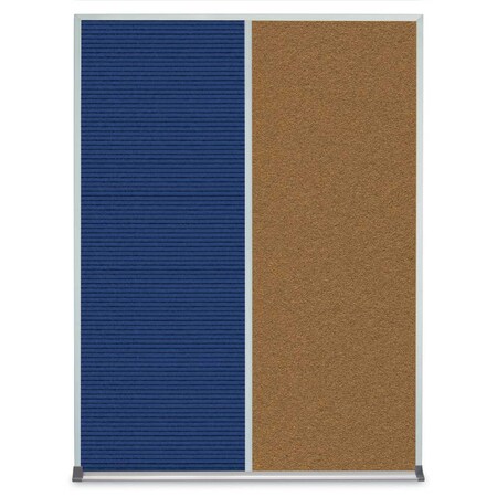 United Visual Products Single Door Radius Plus Corkboard, 36"X UV8002PLUS-WHITE-SURF